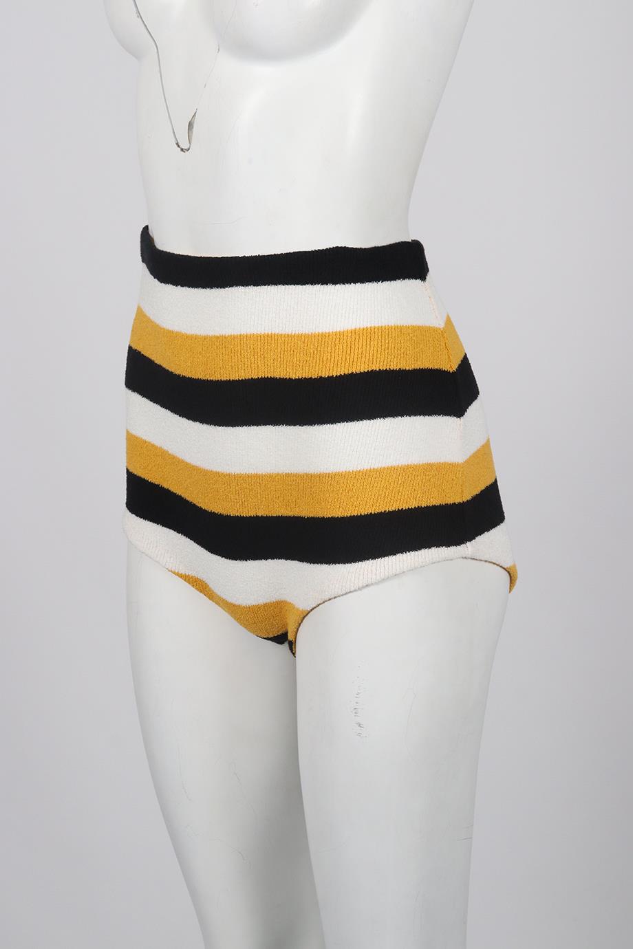 PRADA STRIPED COTTON BLEND SHORTS IT 44 UK 12