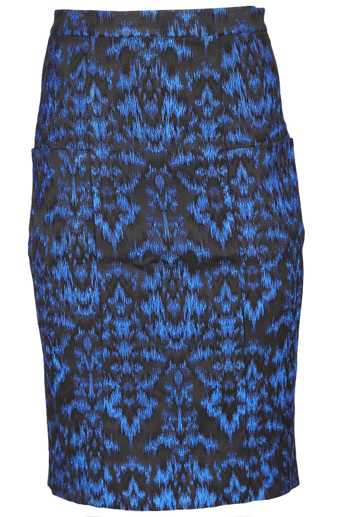 ERDEM BLACK JACQUARD MIDI SKIRT UK 8 US 4