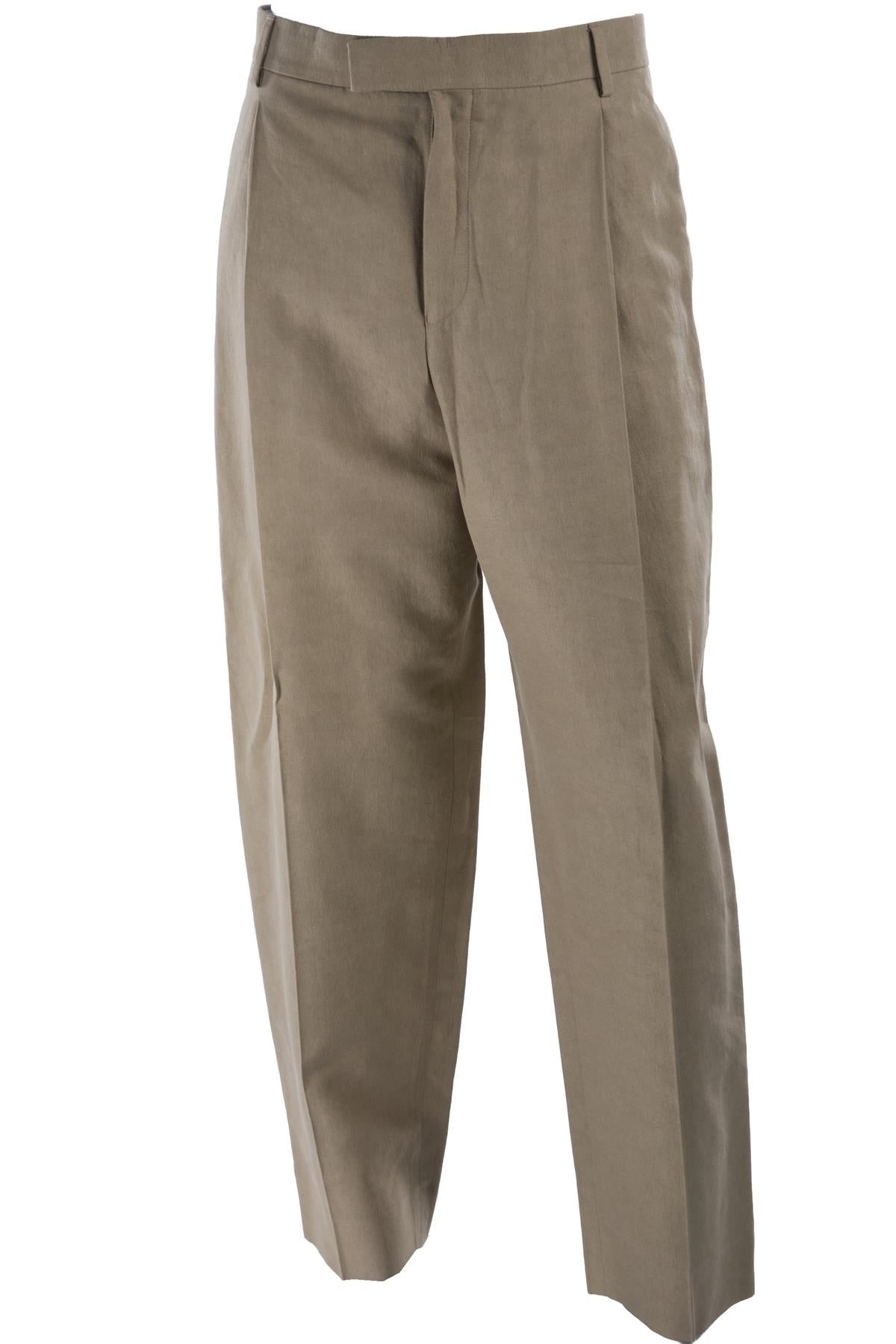 BEIGE MEN'S COTTON TAPERED PANTS