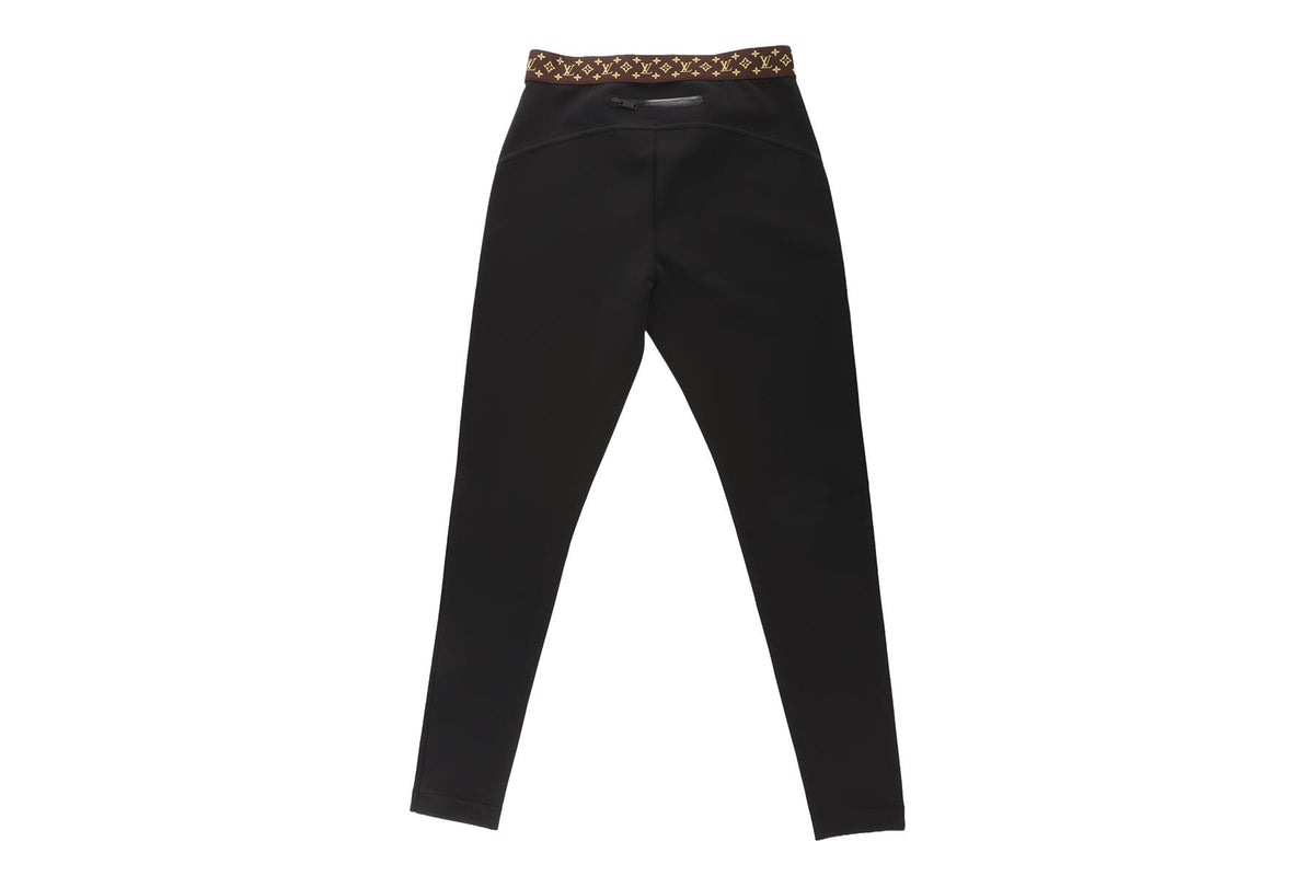 LOUIS VUITTON BLACK JERSEY LEGGINGS FR 40 UK 12