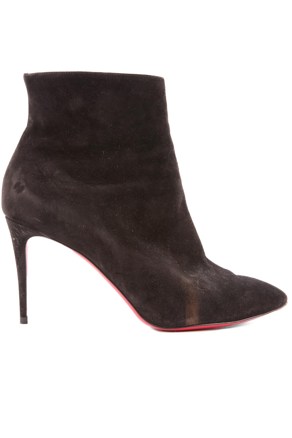 CHRISTIAN LOUBOUTIN BLACK SUEDE ANKLE BOOTS EU 39 UK 6 US 9