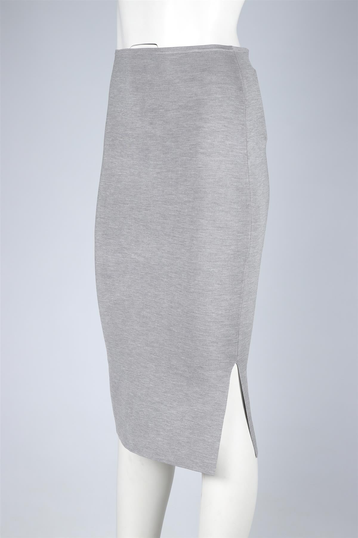 JOSEPH GREY SILK MIDI SKIRT XSMALL
