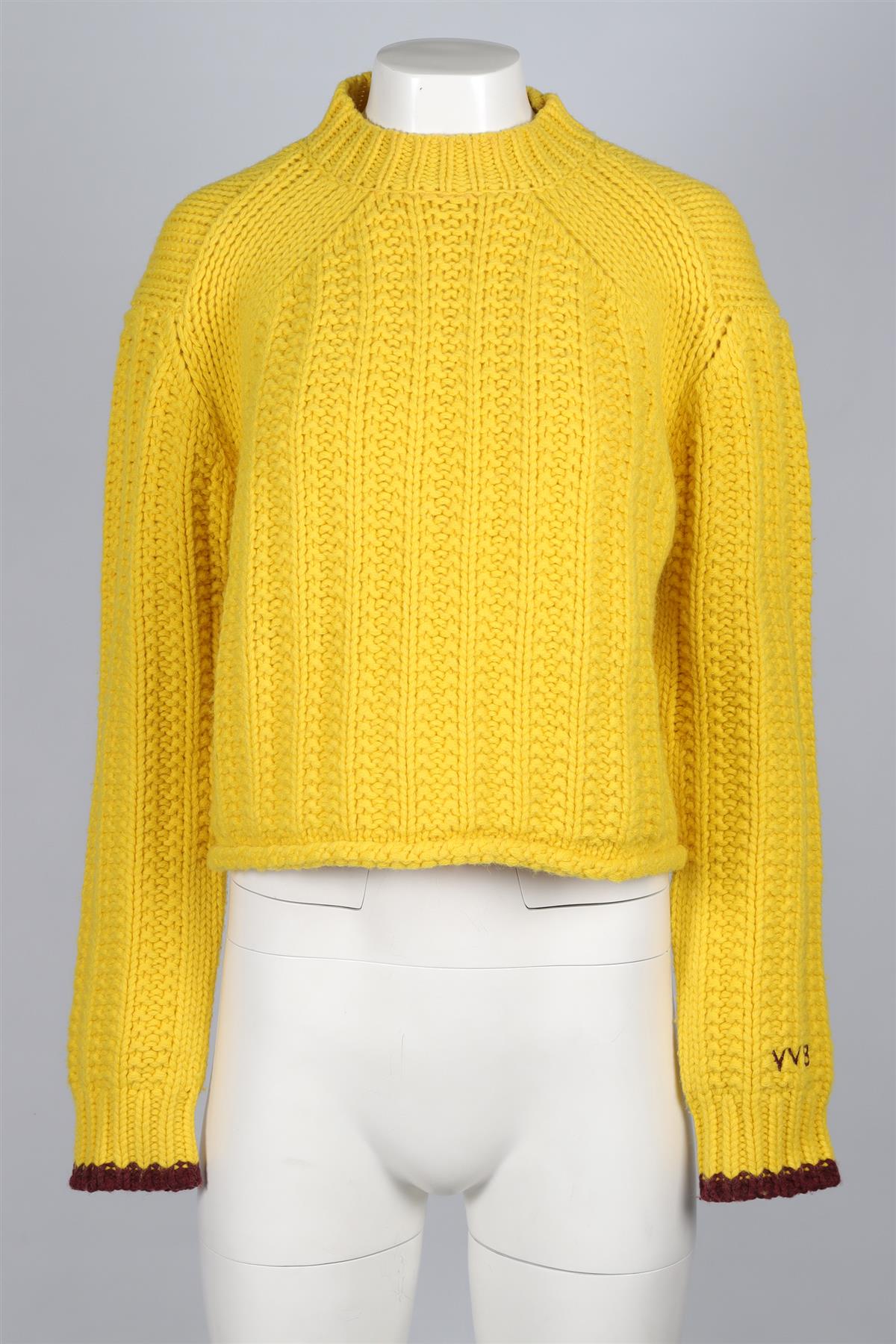 VICTORIA VICTORIA BECKHAM YELLOW WOOL SWEATER XSMALL