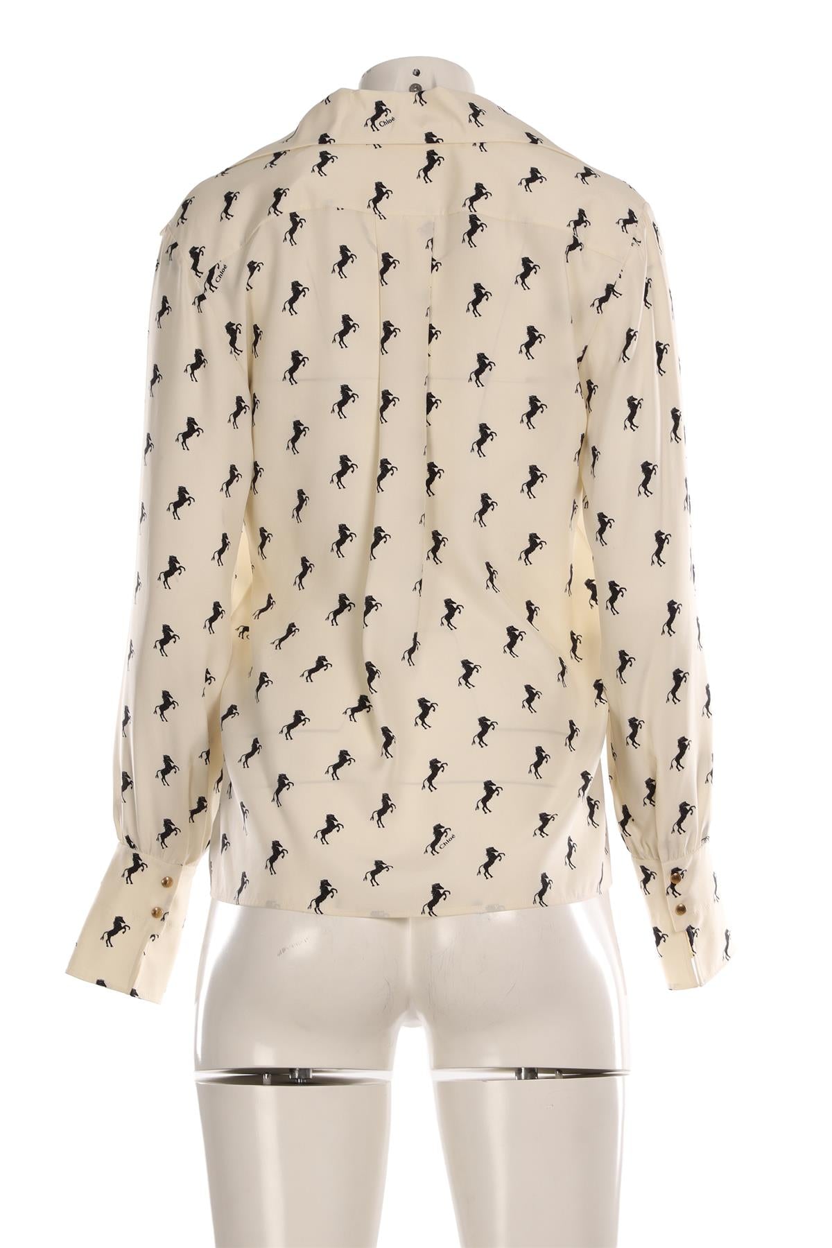 CHLOÉ CREAM SILK SHIRT FR 38 UK 10