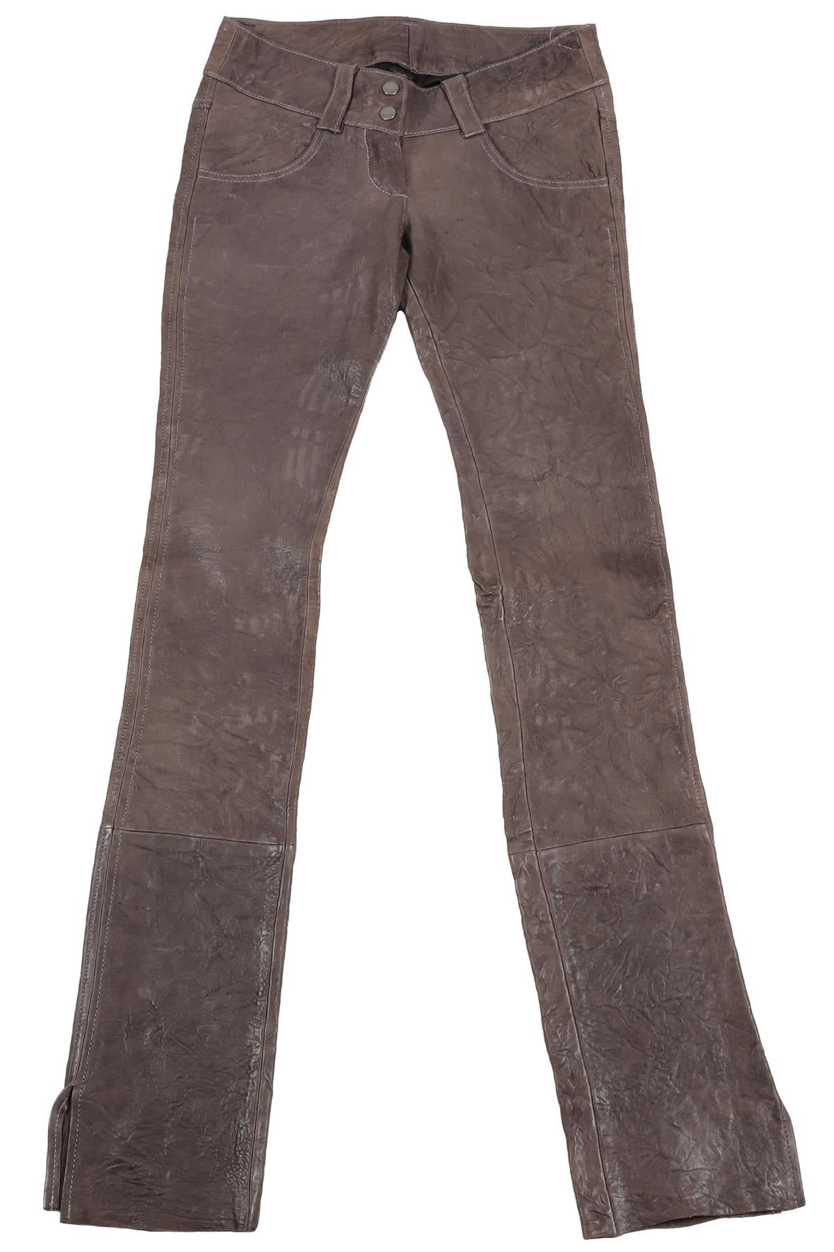 THOMAS WYLDE GREY LEATHER SKINNY PANTS UK 8