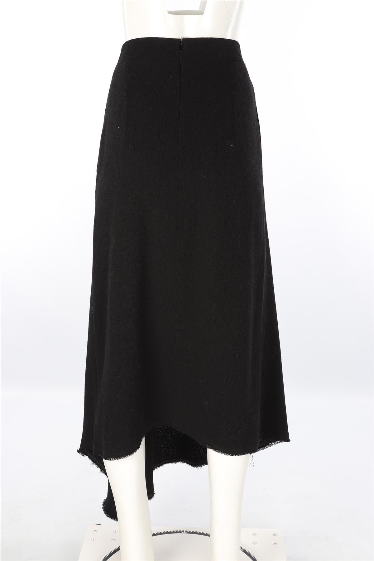 RAEY BLACK WOOL MAXI SKIRT UK 14