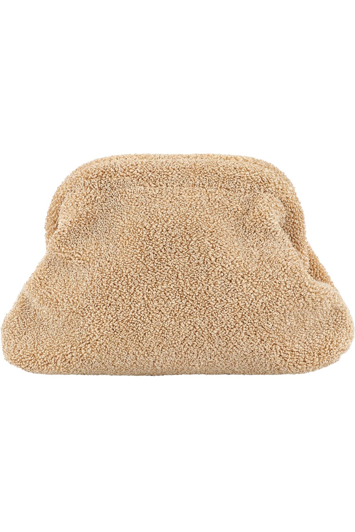 THE ROW BEIGE MIRA RAFFIA CLUTCH