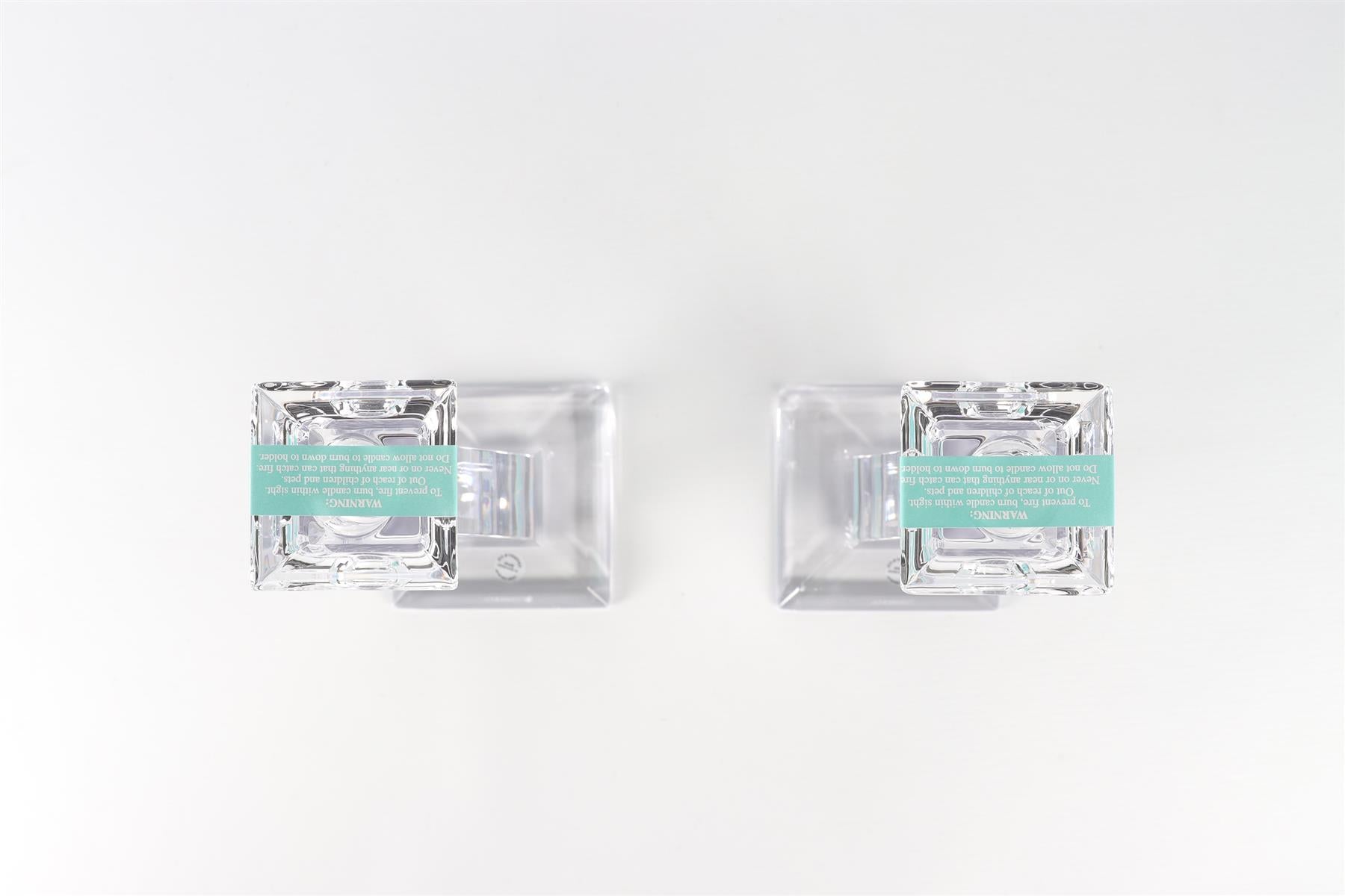 TIFFANY & CO SET OF 2 CRYSTAL CANDLESTICKS