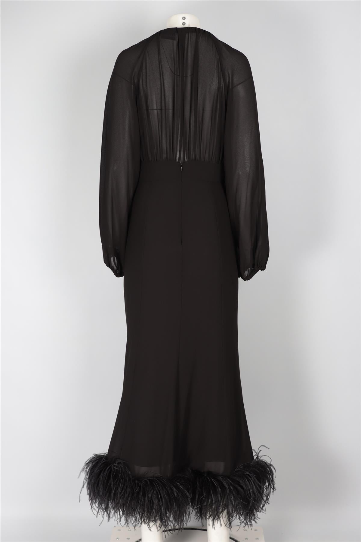 16ARLINGTON BLACK CREPE MAXI DRESS UK 10