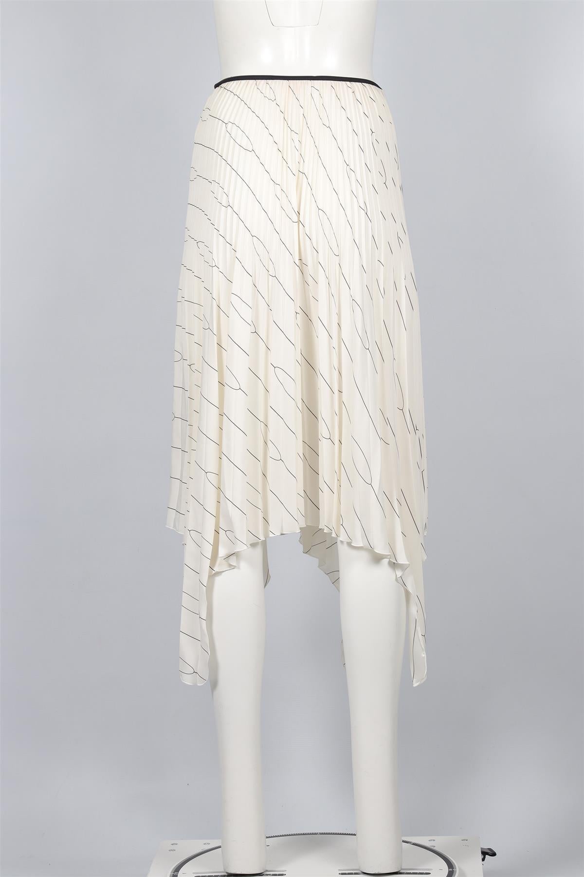 CELINE IVORY SILK MIDI SKIRT FR 36 UK 8