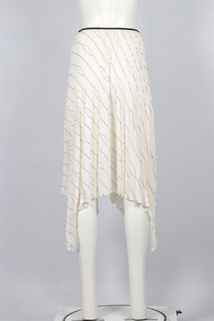 CELINE IVORY SILK MIDI SKIRT FR 36 UK 8