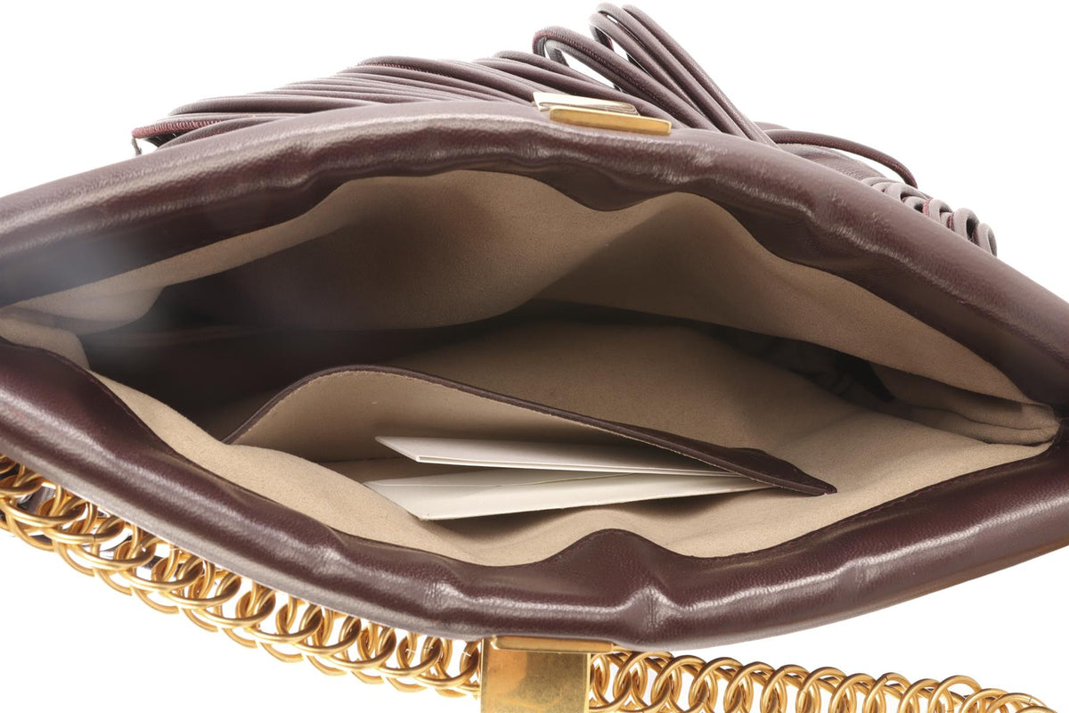 PROENZA SCHOULER BURGUNDY ROLO FRINGE LEATHER SHOULDER BAG