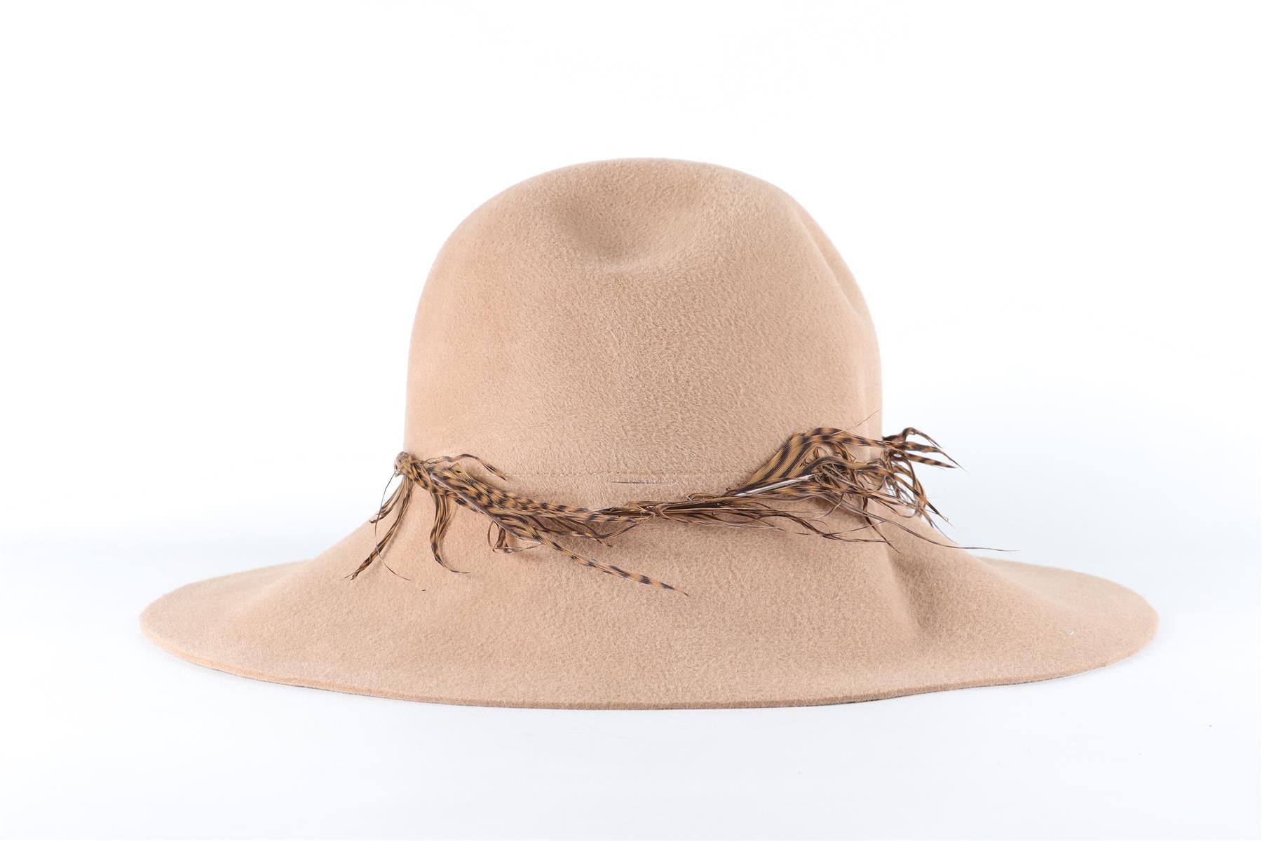 EUGENIA KIM BROWN RABBIT HAIR HAT ONE SIZE