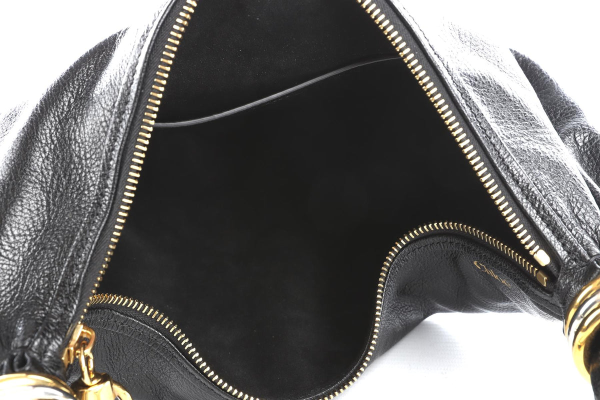 CHLOÉ BLACK BRACELET LEATHER SHOULDER BAG