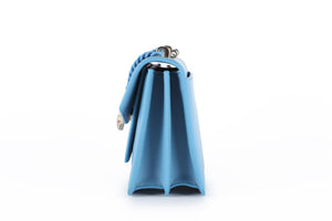 BVLGARI BLUE SERPENTI FOREVER MAXI CHAIN SMALL LEATHER TOTE BAG