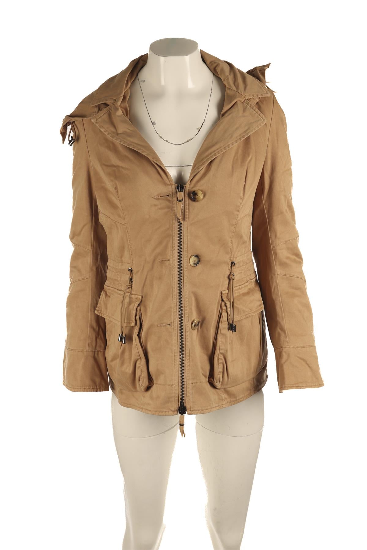 ERMANNO SCERVINO TAN CANVAS JACKET IT 40 UK 8
