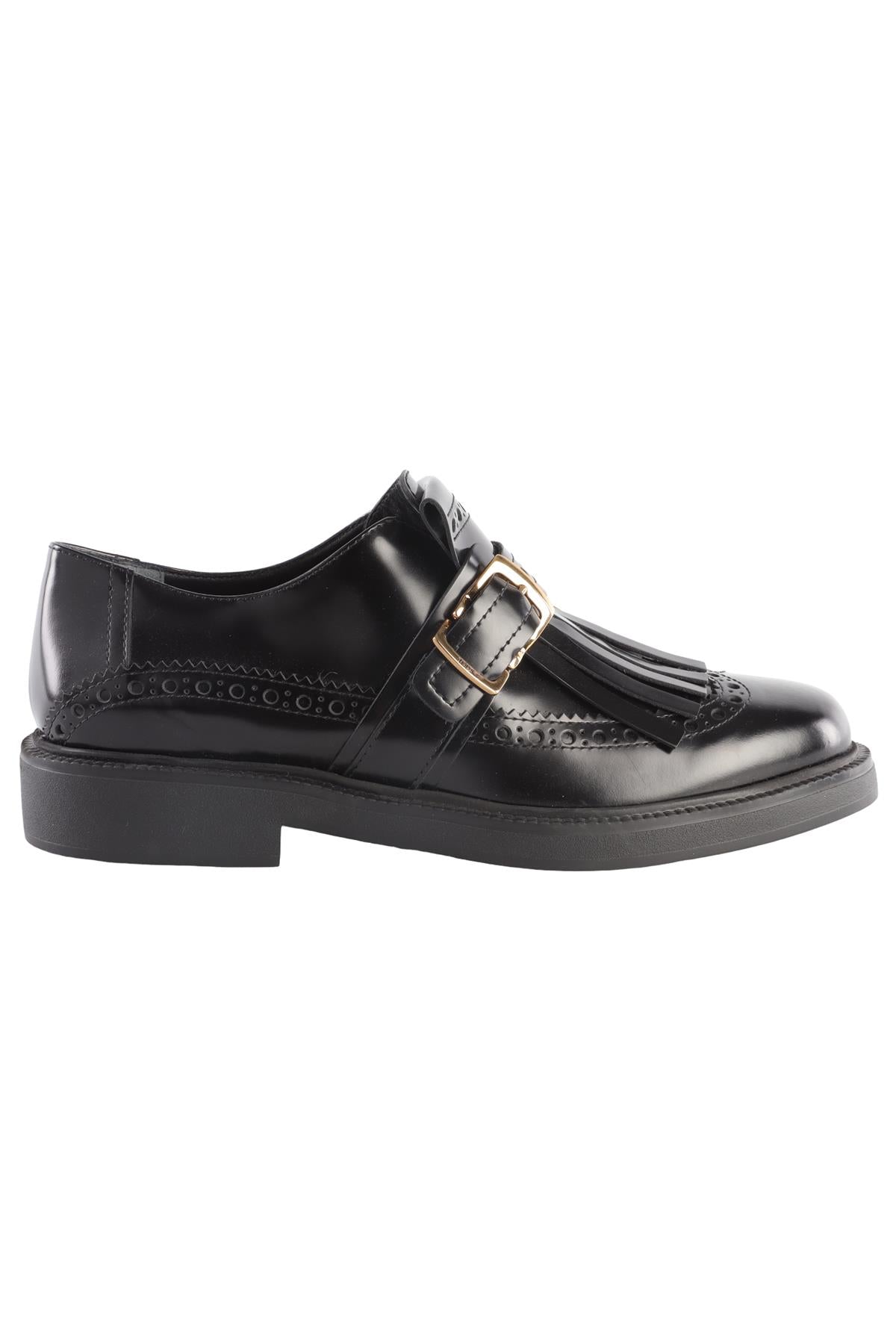 TOD'S BLACK LEATHER BROGUES EU 40 UK 7 US 10