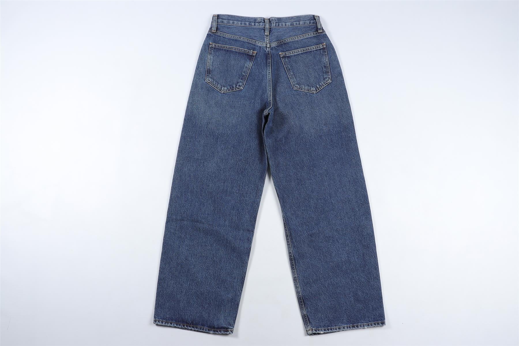AGOLDE NAVY HIGH RISE WIDE LEG JEANS W24 UK 6