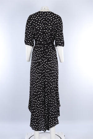 RIXO BLACK CREPE MAXI DRESS UK 14