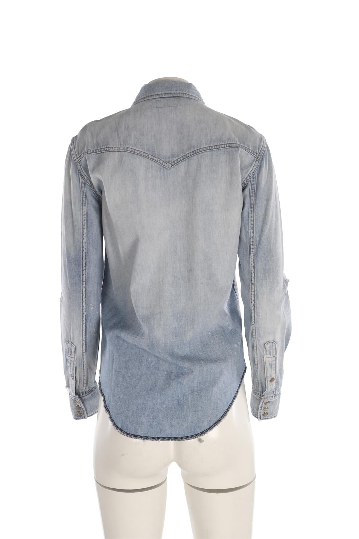 SAINT LAURENT BLUE DENIM SHIRT SMALL
