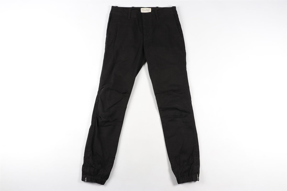 NILI LOTAN BLACK COTTON TAPERED PANTS W25 UK 6-8