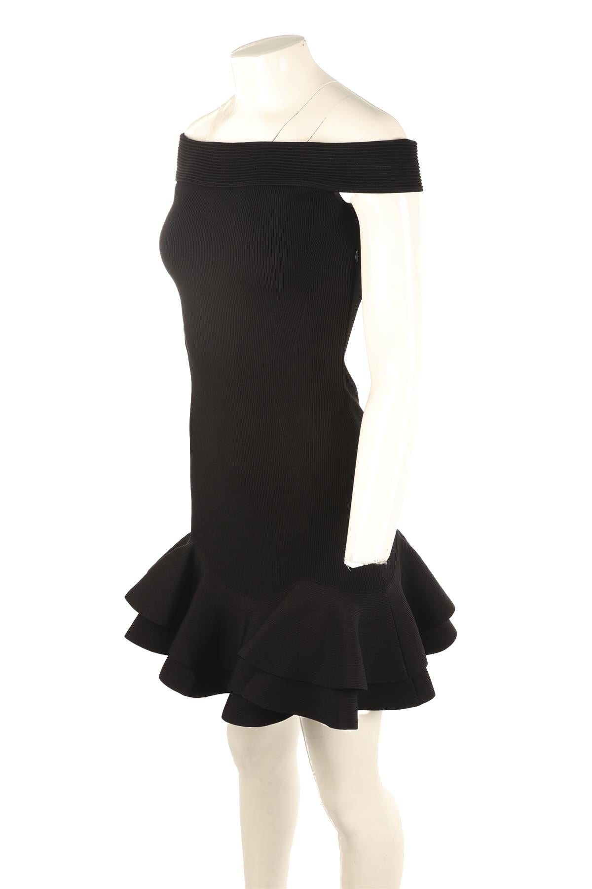 ALEXANDER MCQUEEN BLACK KNIT MINI DRESS LARGE
