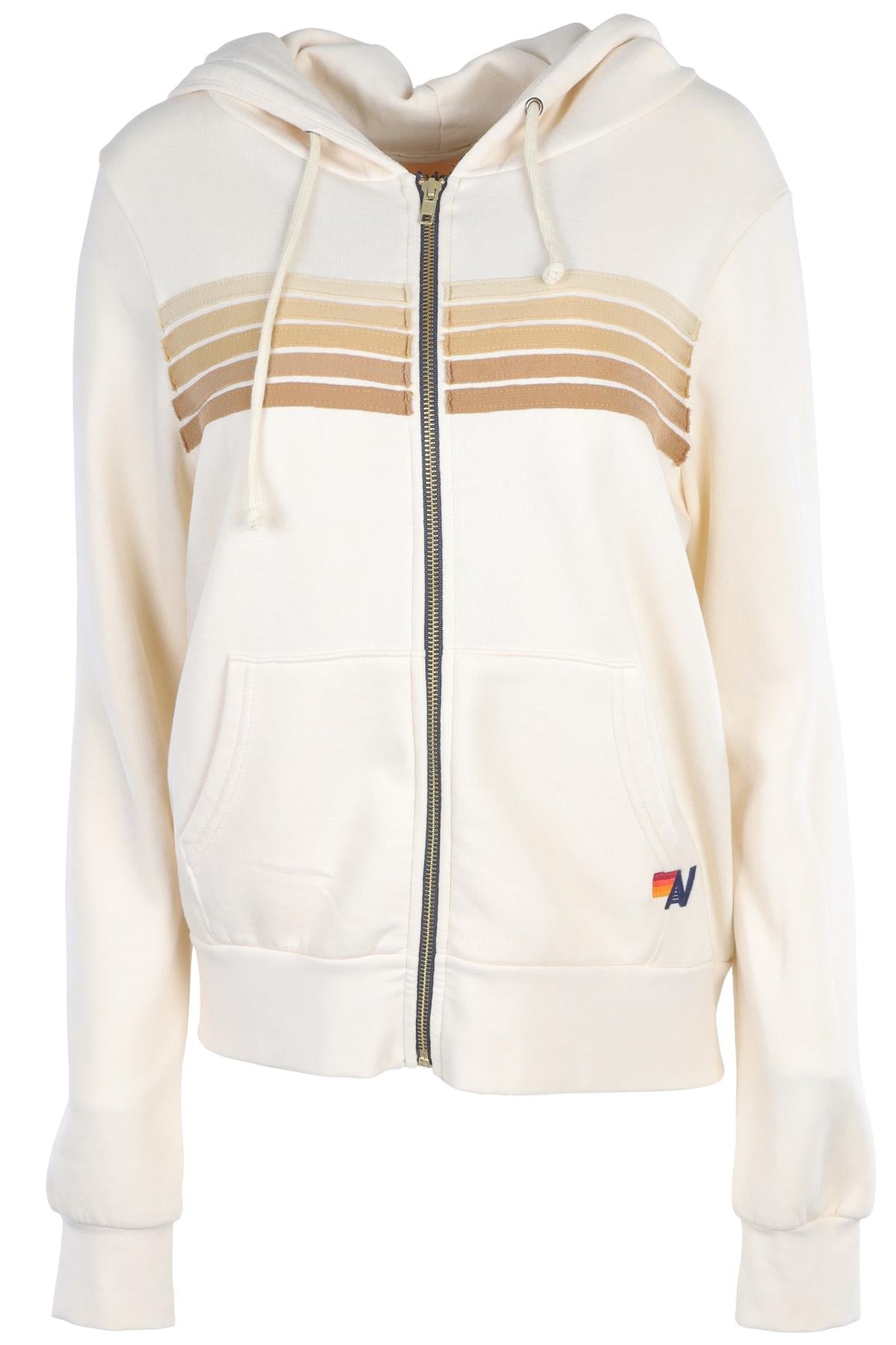 AVIATOR NATION CREAM COTTON HOODIE SMALL