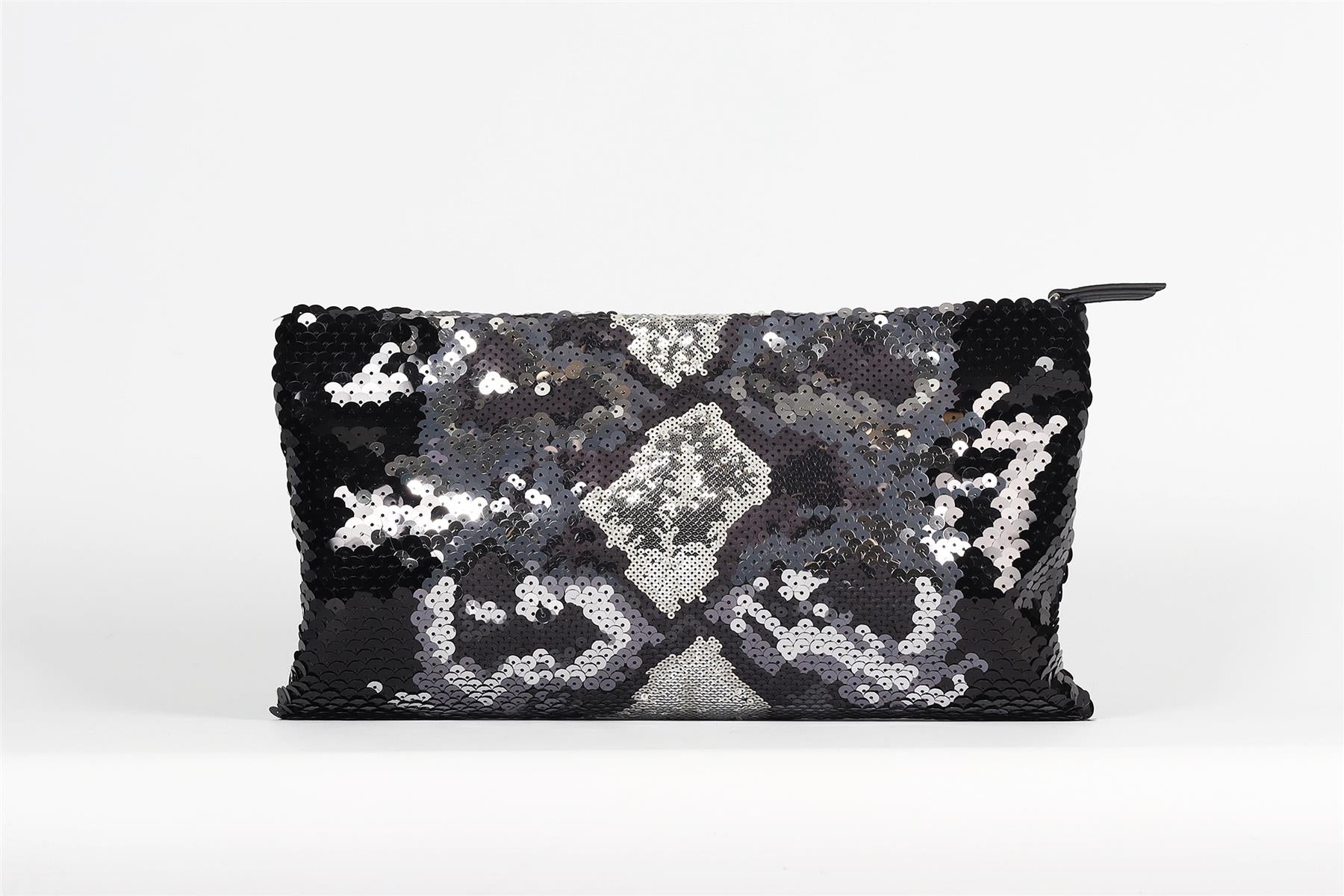 MIU MIU SEQUIN AND SATIN CLUTCH