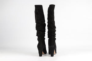 MANOLO BLAHNIK BLACK SUEDE KNEE HIGH BOOTS EU 38.5 UK 5.5 US 8.5