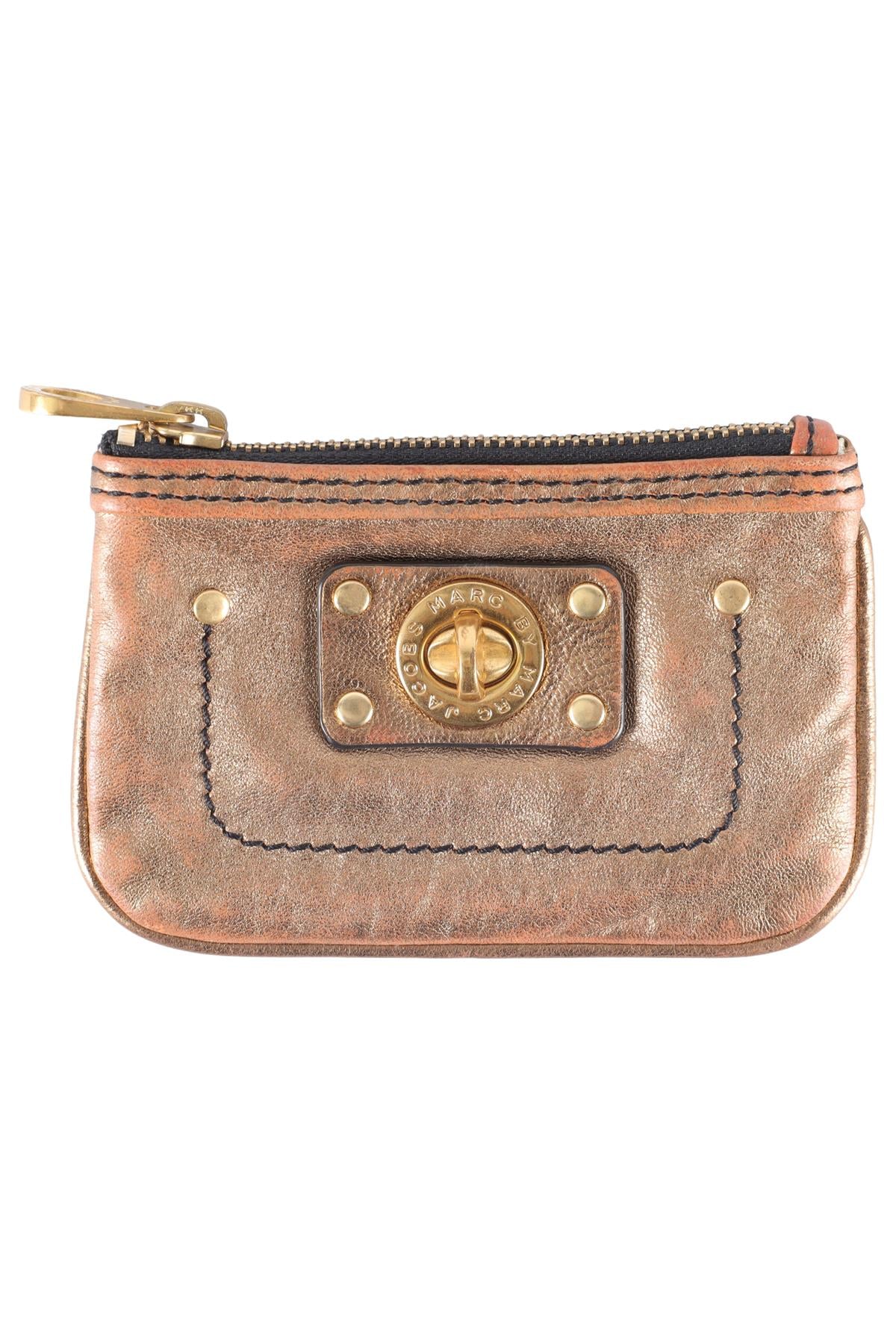 MARC BY MARC JACOBS BRONZE LEATHER COIN PURSE