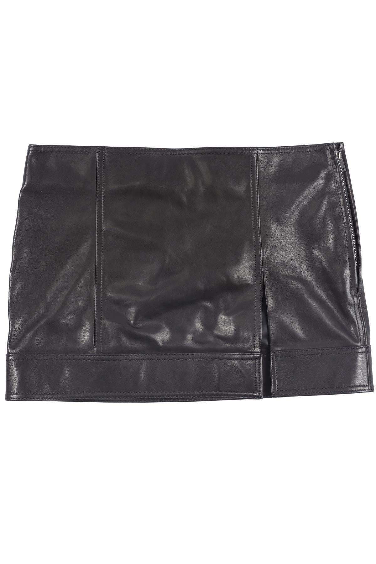 ZEYNEP ARCAY BLACK LEATHER MINI SKIRT FR 32 UK 4