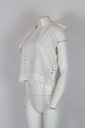 ISABEL MARANT RUFFLED COTTON TOP FR 36 UK 8