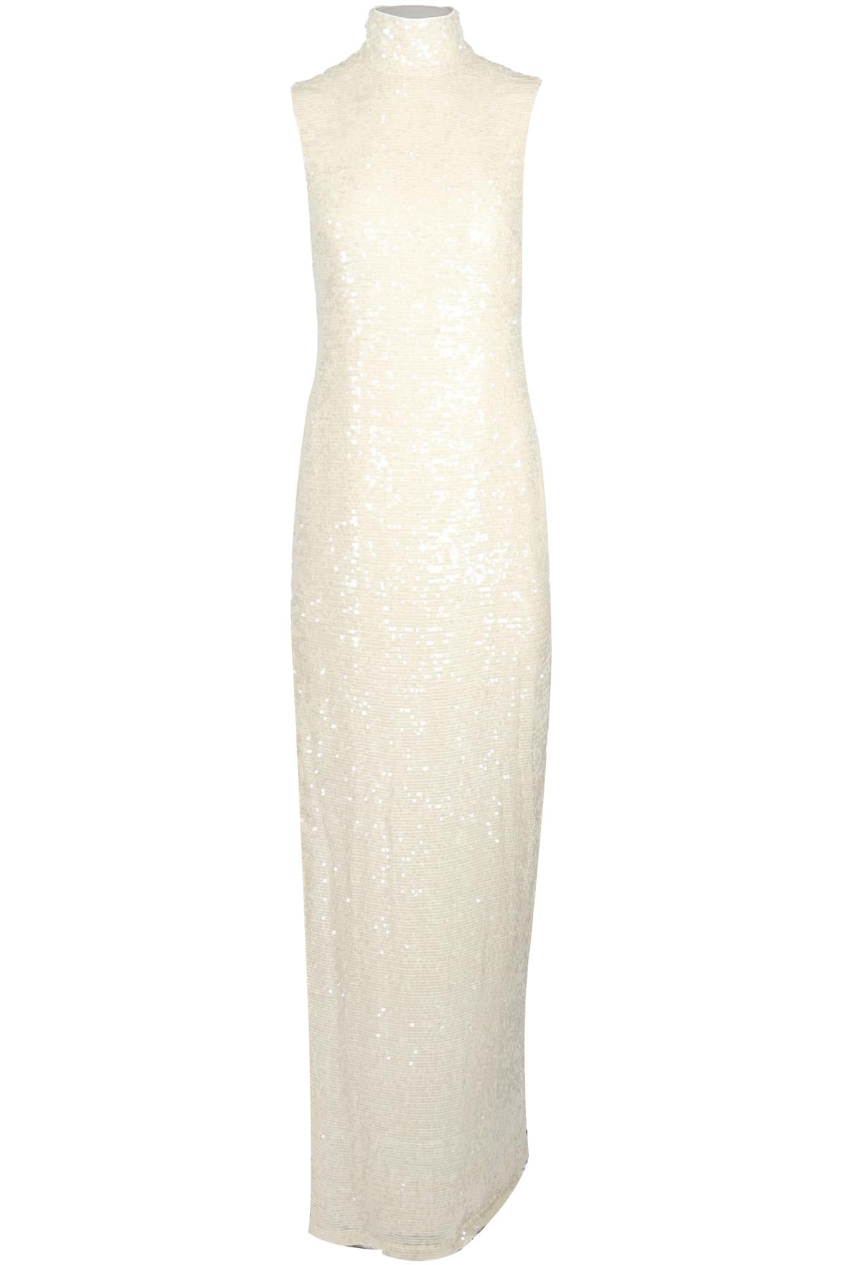 LAPOINTE CREAM SEQUIN MAXI DRESS US 2 UK 6