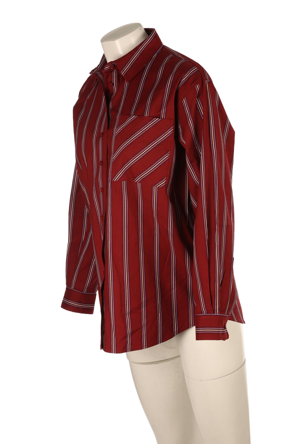 REFORMATION RED COTTON SHIRT XSMALL