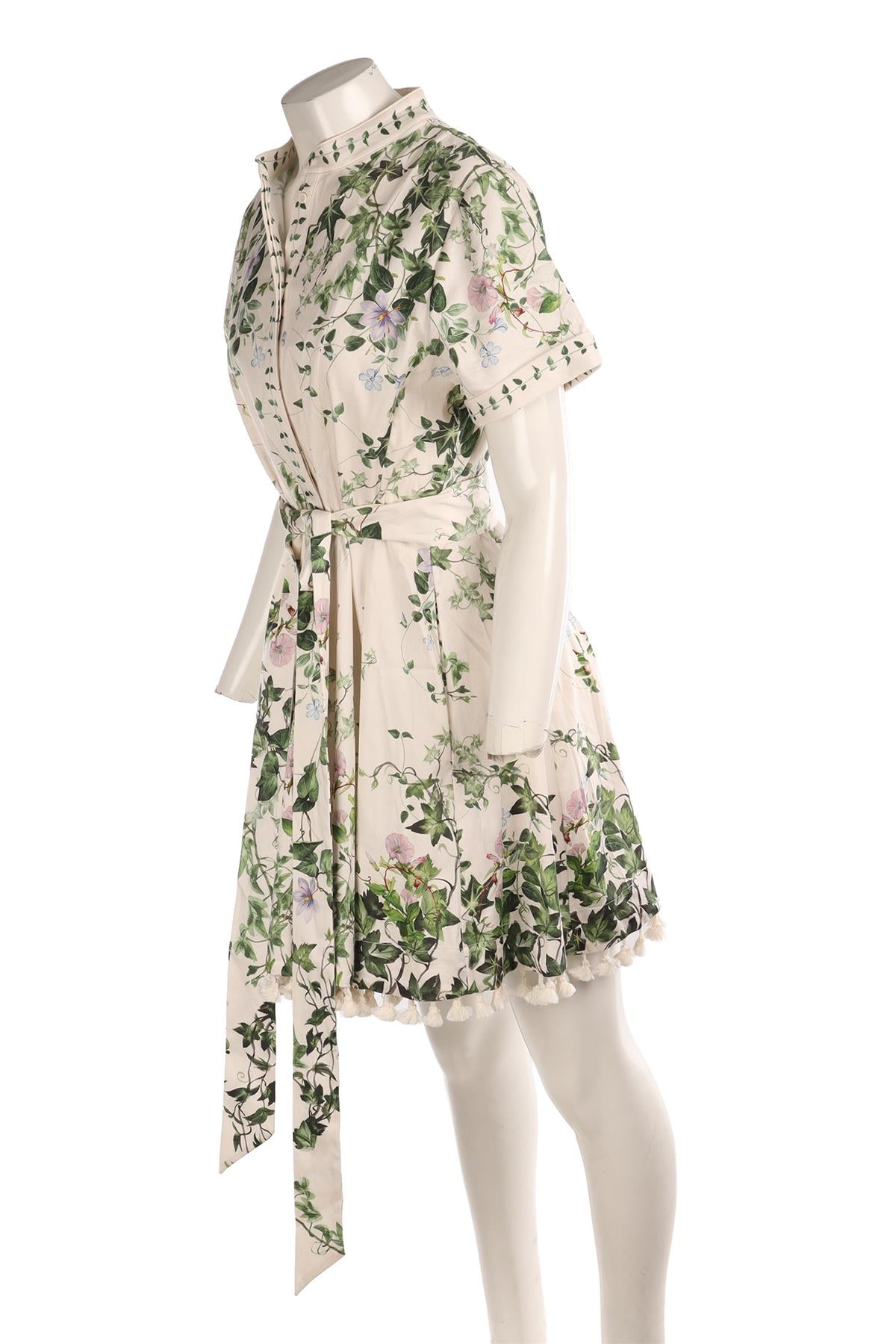 ALICE + OLIVIA CREAM COTTON MINI DRESS US 14 UK 18