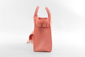BALENCIAGA PINK PADLOCK ALL AFTERNOON MINI LEATHER TOTE BAG