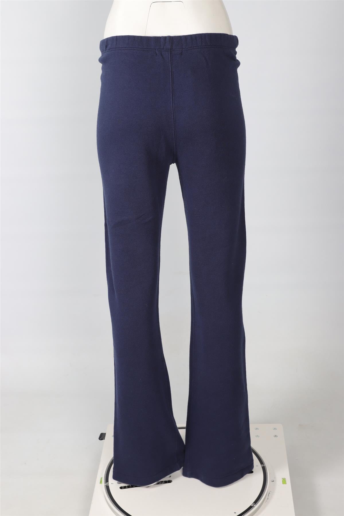 THE ETERNE NAVY COTTON STRAIGHT LEG PANTS SMALL