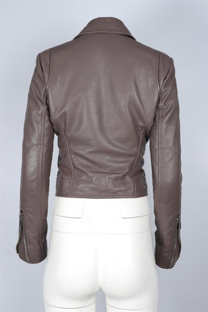 BALENCIAGA MAUVE LEATHER JACKET FR 36 UK 8