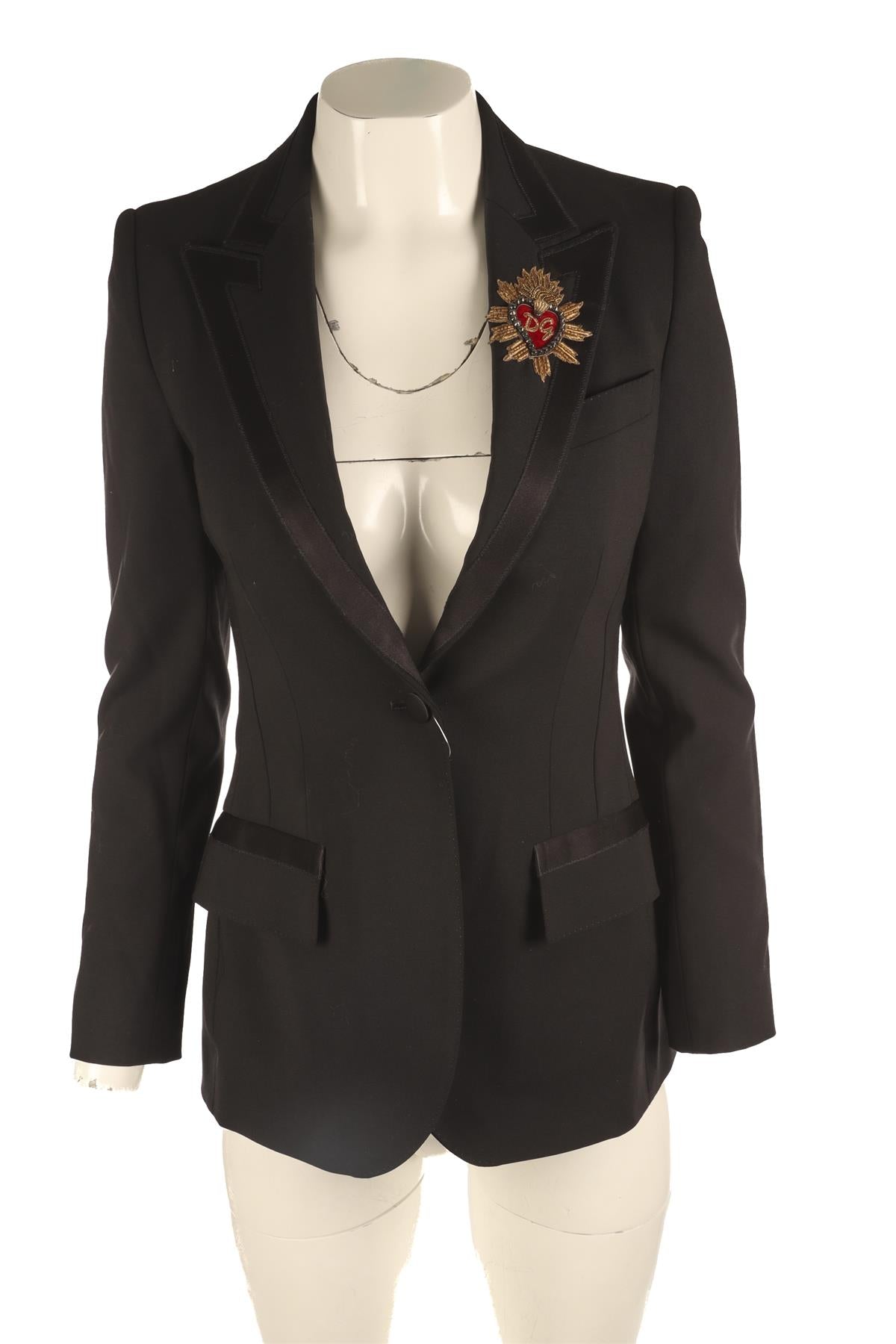 DOLCE & GABBANA BLACK WOOL BLAZER IT 38 UK 6