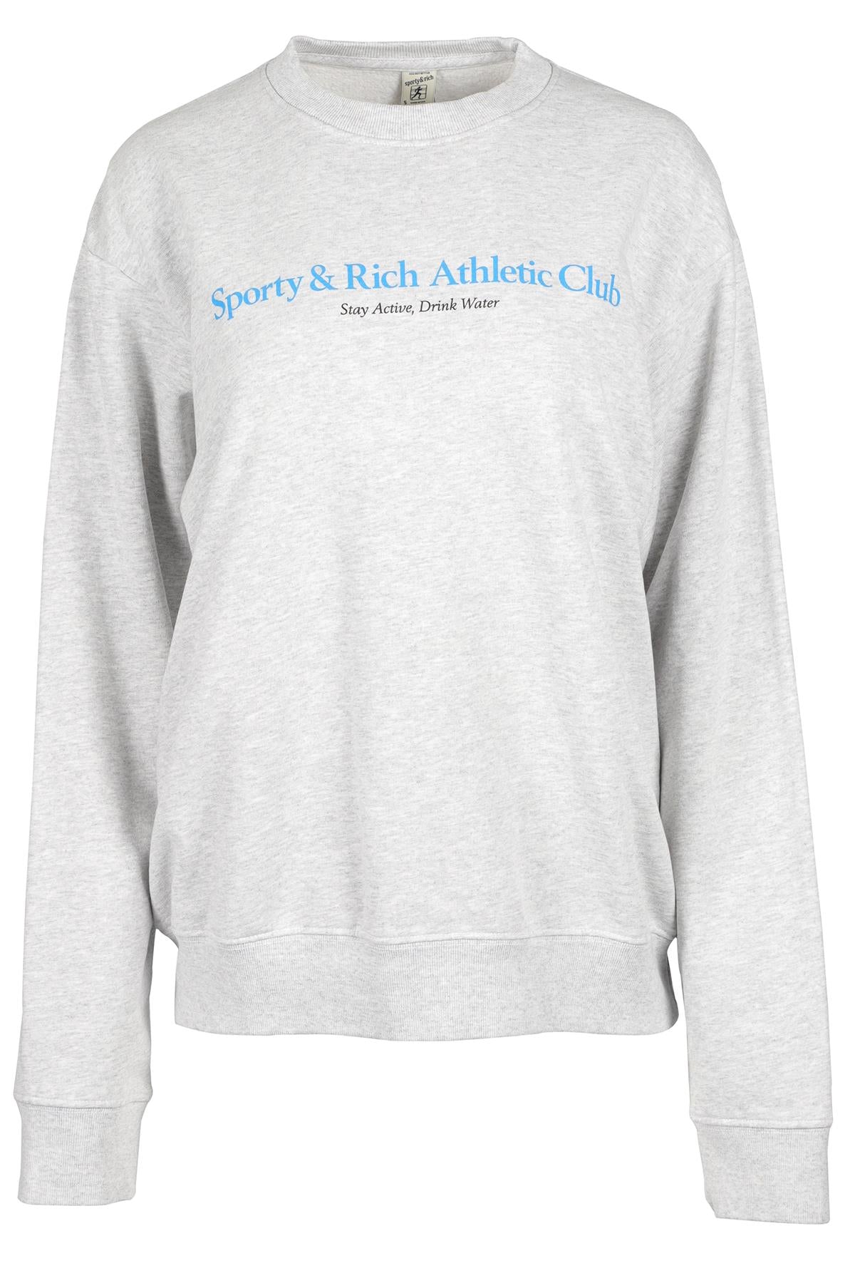 SPORTY & RICH GREY COTTON SWEATSHIRT SMALL