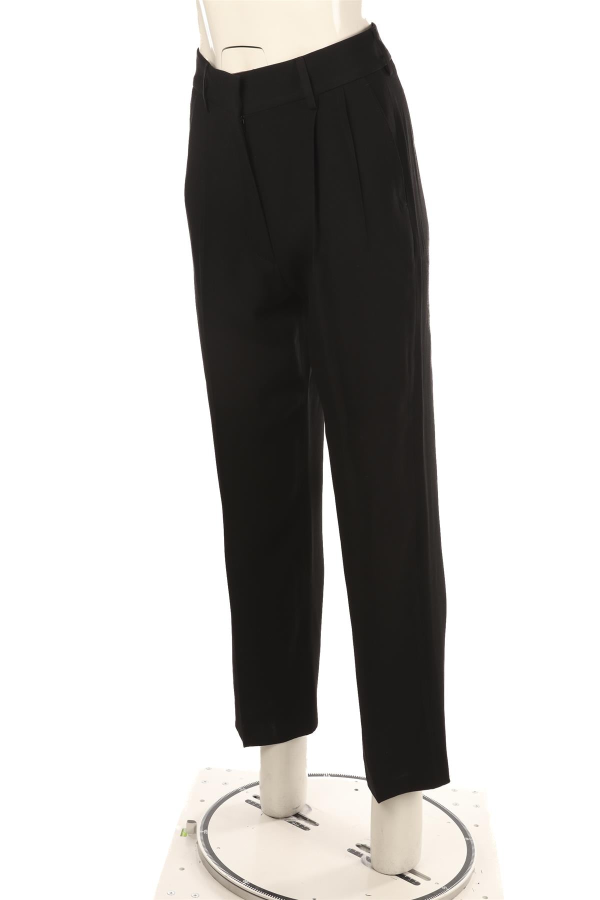 BLAZÉ MILANO BLACK SATIN STRAIGHT LEG PANTS UK 8
