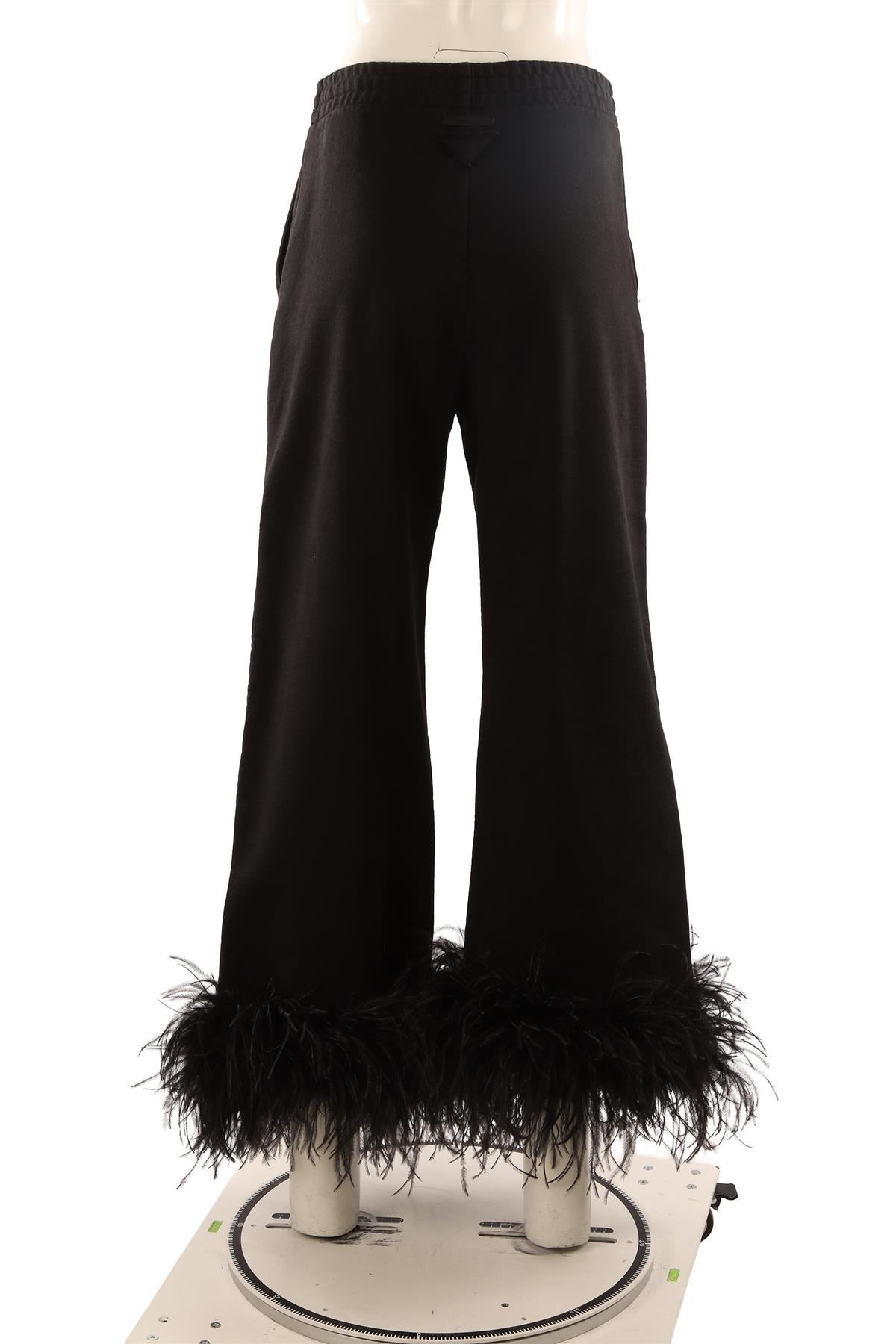 PRADA BLACK COTTON STRAIGHT LEG PANTS SMALL
