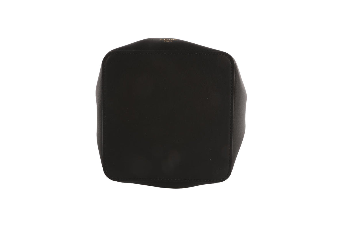 CELINE BLACK CUBE LEATHER TOTE BAG