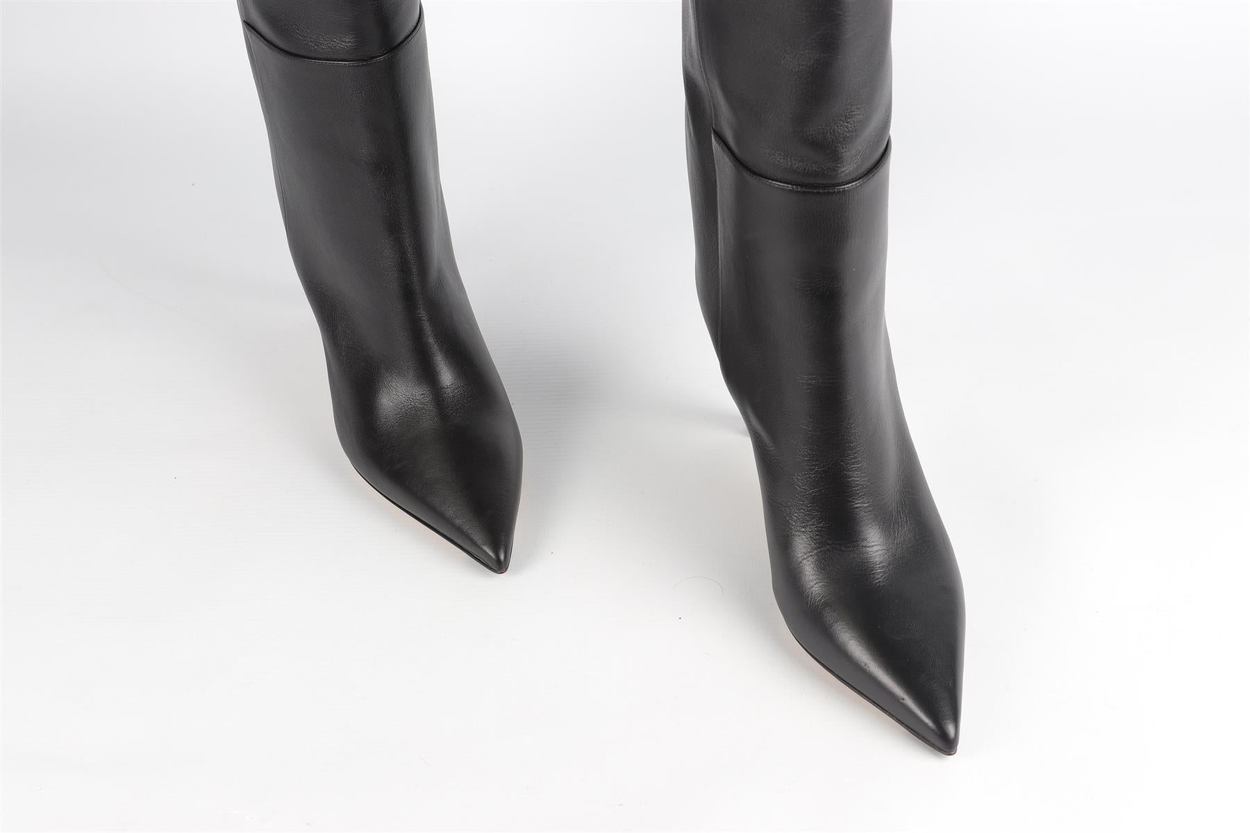 JIMMY CHOO BLACK LEATHER KNEE HIGH BOOTS EU 38 UK 5 US 8