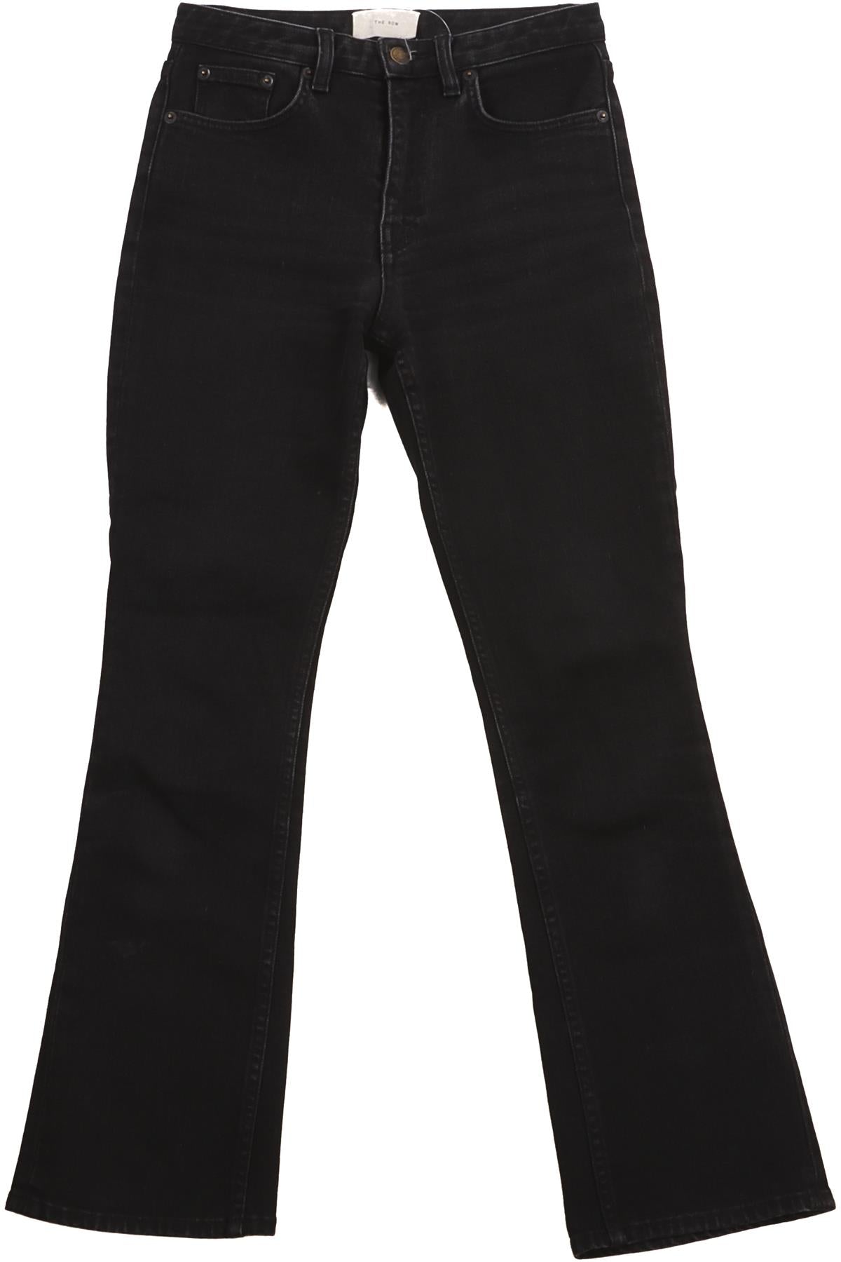 THE ROW BLACK HIGH RISE BOOTCUT JEANS US 0 UK 4