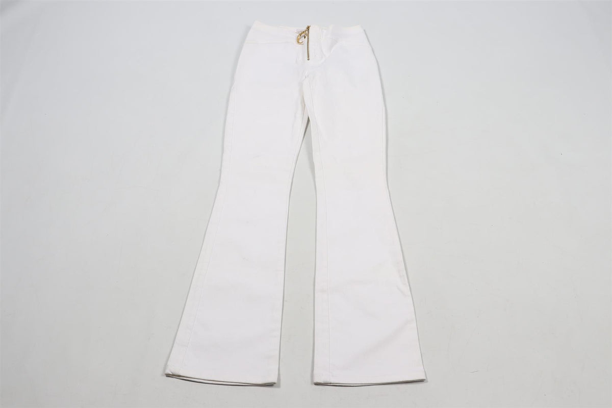 ROBERTO CAVALLI WHITE VINTAGE STRAIGHT LEG JEANS XSMALL