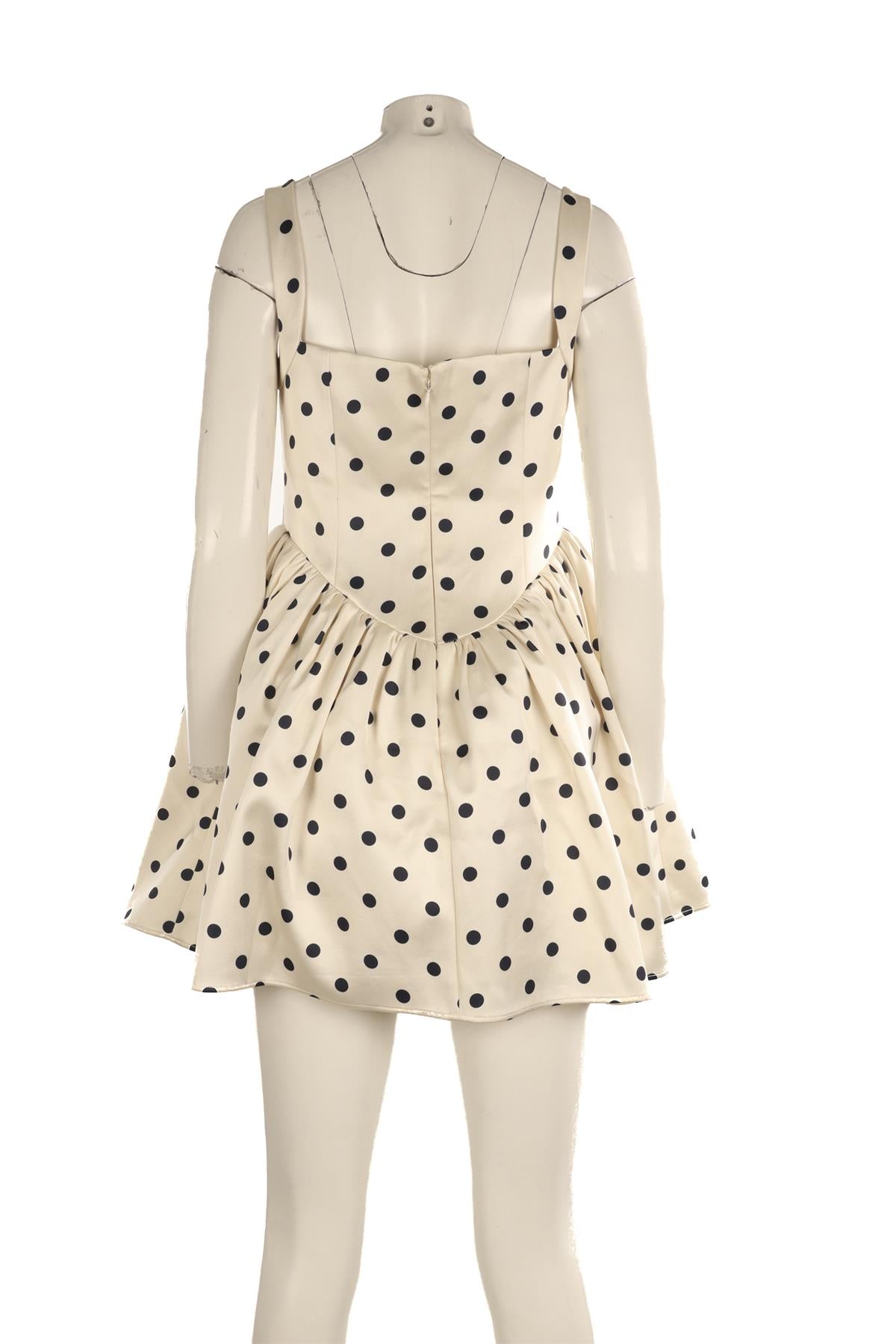 SELF-PORTRAIT CREAM SATIN MINI DRESS UK 8