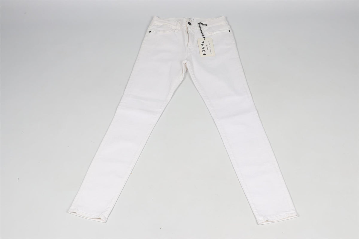 FRAME WHITE HIGH RISE SKINNY JEANS W27 UK 8-10