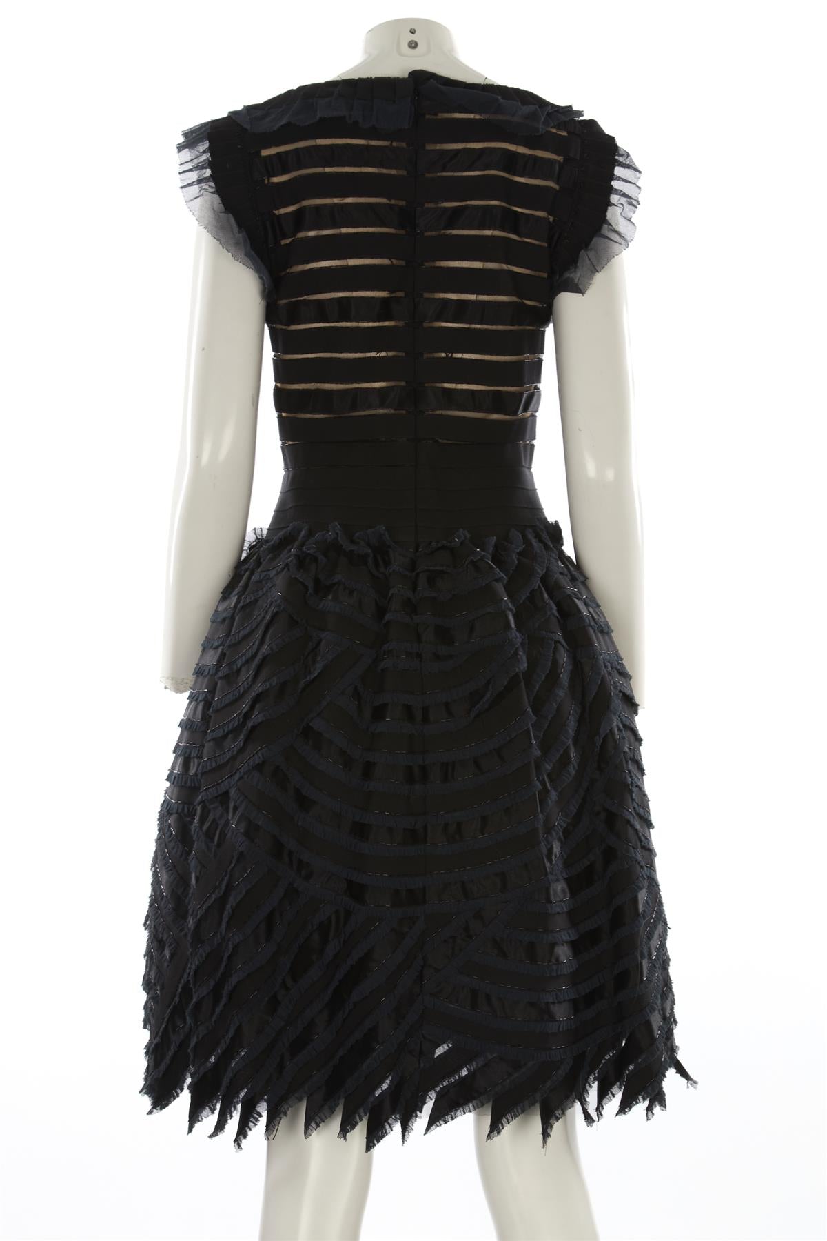 OSCAR DE LA RENTA BLACK TULLE DRESS US 4 UK 8