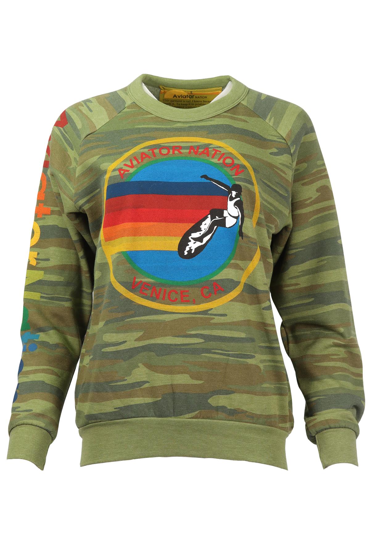 AVIATOR NATION COTTON BLEND SWEATSHIRT SMALL